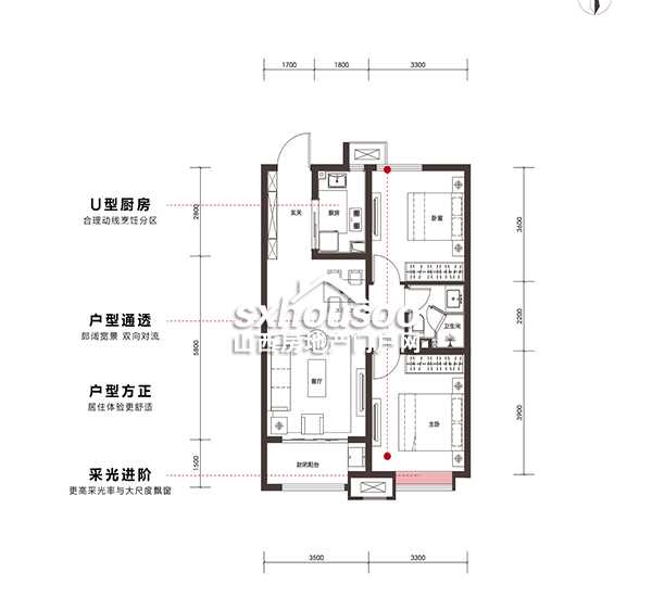 兩室兩廳一衛(wèi) 85㎡