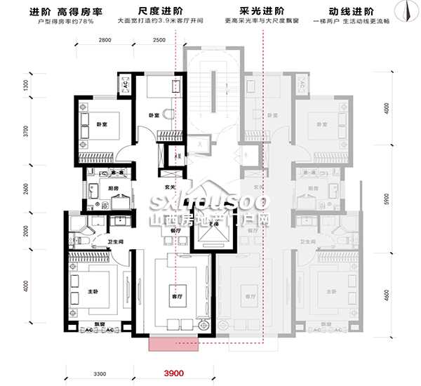 三室兩廳一衛(wèi) 102㎡