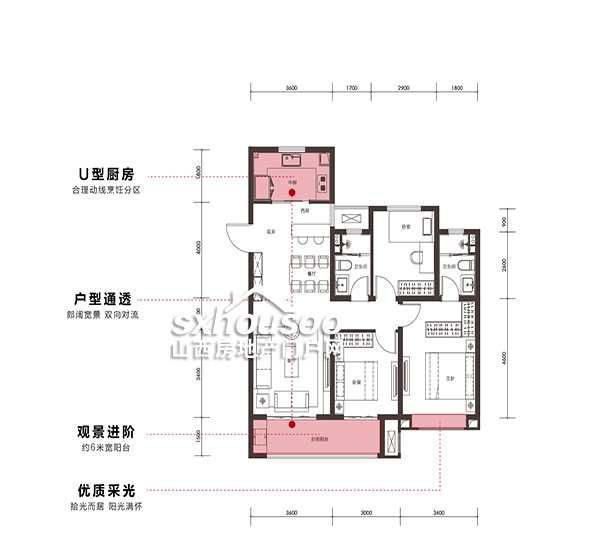 三室兩廳兩衛(wèi) 119㎡