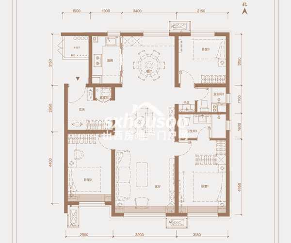 140㎡  三室两厅两卫